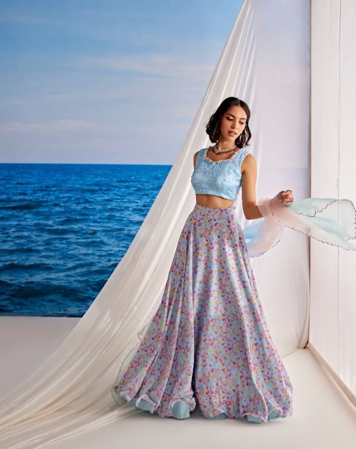 Azure Saris & Lehengas TariniVij